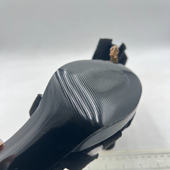 FSJ Black Chunky High Heel Sandals Open Toe T-Strap Cutout Dress Party Shoes - Picture 6 of 8